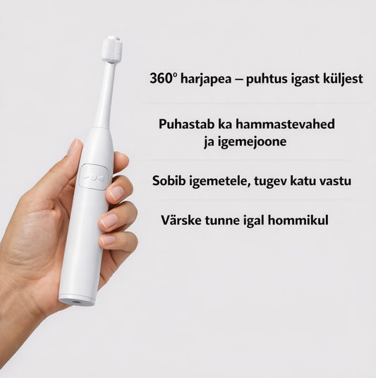 3-ühes kahesuunaline 360° pöörlev hambahari (roosa)