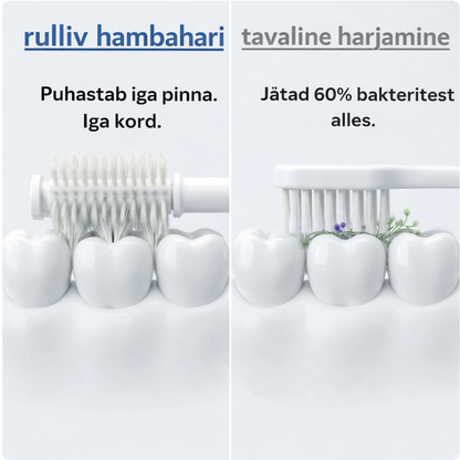 3-ühes kahesuunaline 360° pöörlev hambahari (valge)
